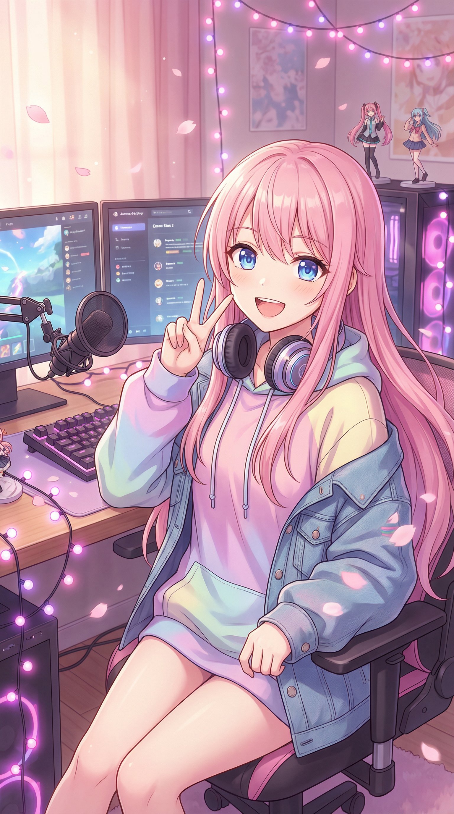 黑丝原创视频 - 粉发少女的直播日常